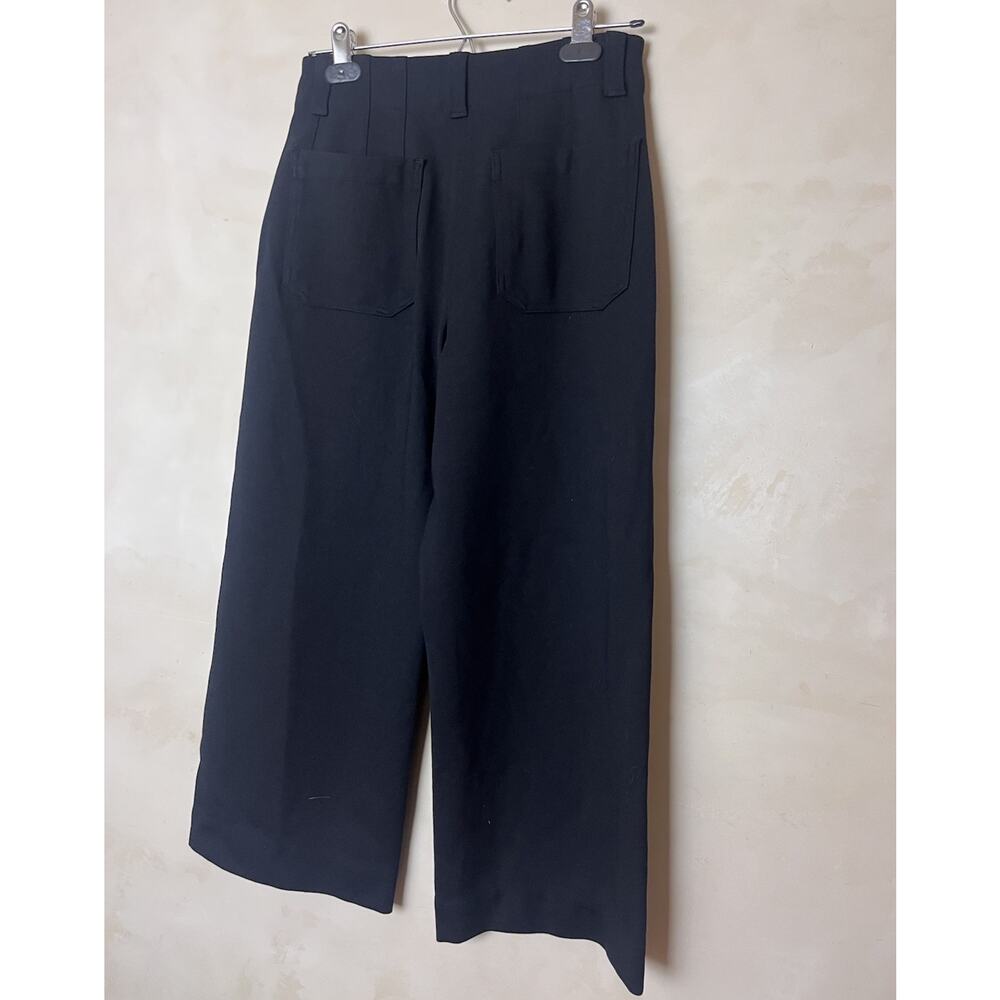 Quince Ultra Stretch Wide Leg Cropped Ponte Pants Sz 4 Black Office Casual - Picture 6 of 9